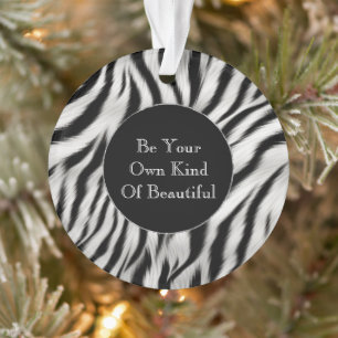 Black and White Zebra Print Animal Safari Ornament