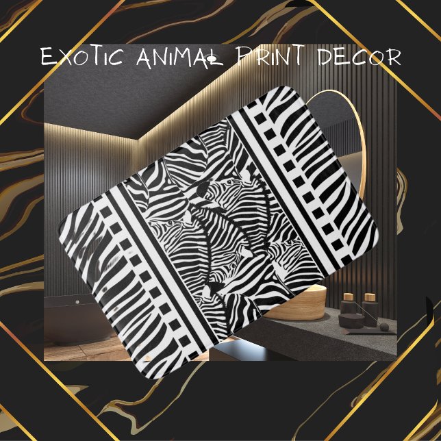 Black and White Zebra Print  Bath Mat (Creator Uploaded)