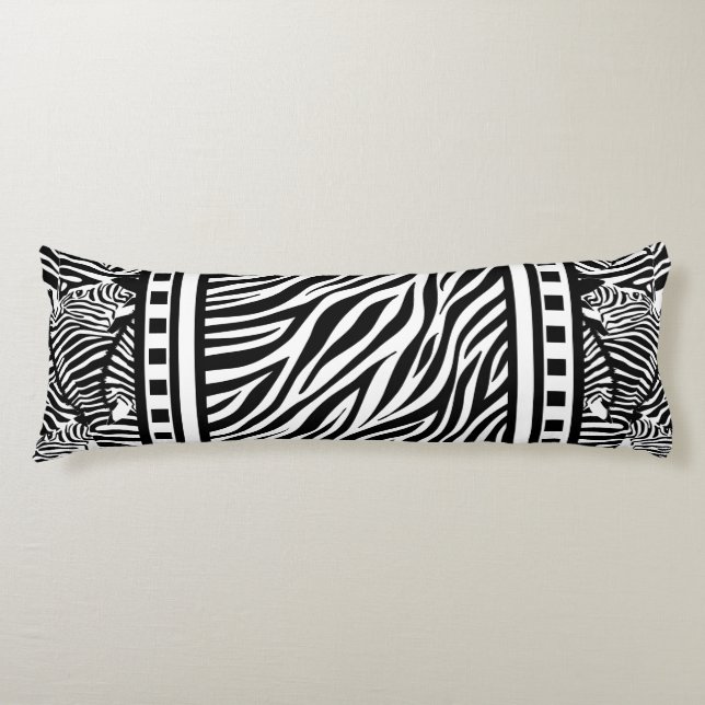 Black and White Zebra Print  Body Cushion (Front)