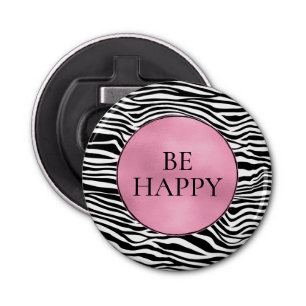 Black and White Zebra Print Bottle Opener