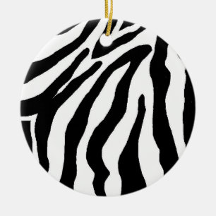 Black and White Zebra Print Christmas Ornament