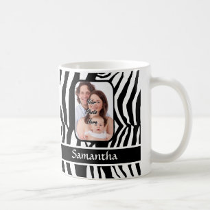 Black and white zebra print coffee mug