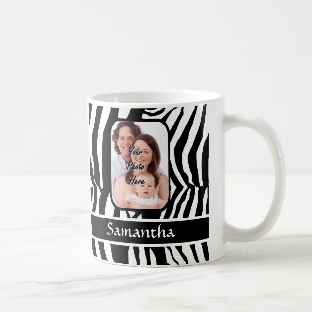 Black and white zebra print coffee mug (Right)