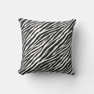 Black and White Zebra Print Cushion