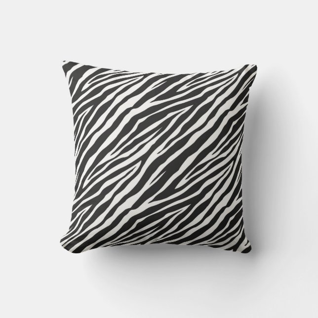 Black and White Zebra Print Cushion (Front)