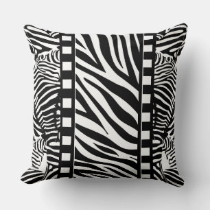 Black and White Zebra Print Cushion