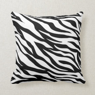 Black and White Zebra Print Cushion