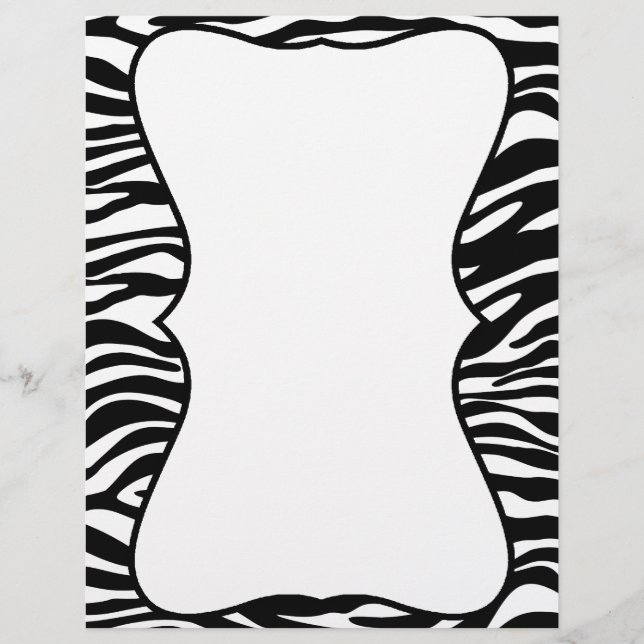Black and White Zebra Print Customised Letterhead (Front)