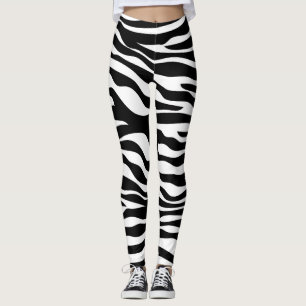 Black And White Zebra Print Leggings