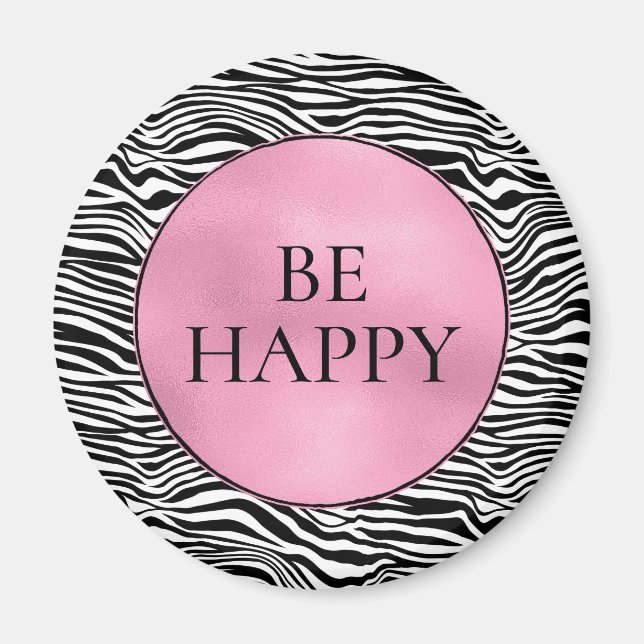 Black and White Zebra Print Magnet (Front)