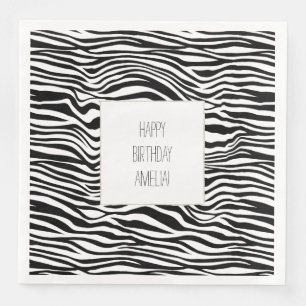 Black and White Zebra Print Napkin
