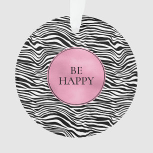 Black and White Zebra Print Ornament