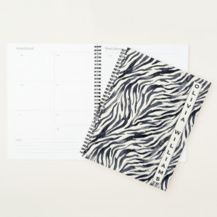Black and White Zebra Print Pattern Planner