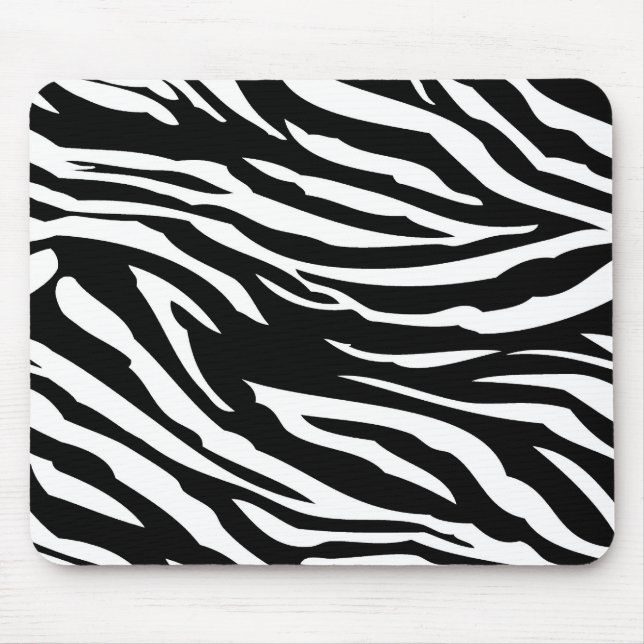 Black and White Zebra Print Personalised Mousepad (Front)