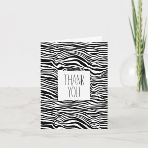 Black and White Zebra Print Thank You Card