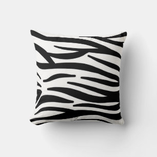 Black and White Zebra Print Throw Pillow
