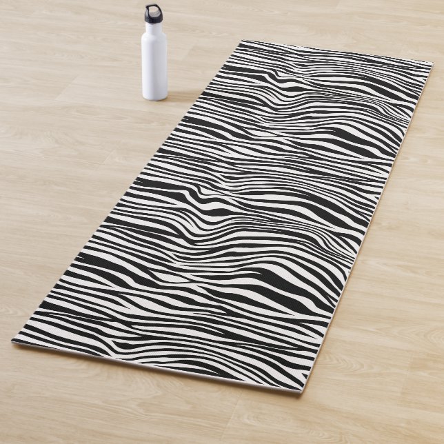 Black and White Zebra Print Yoga Mat (In Situ)