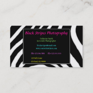 Black and White Zebra Profile Business Card