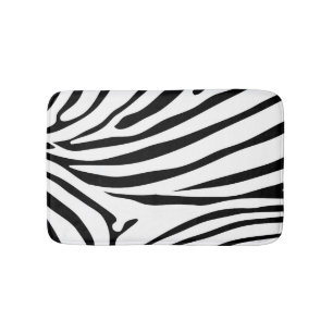 Black and White Zebra Safari Bath Mat