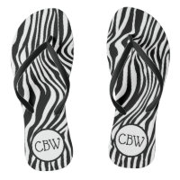 Black and White Zebra Stripe Animal Print Monogram