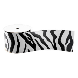 Black and white zebra stripe grosgrain ribbon