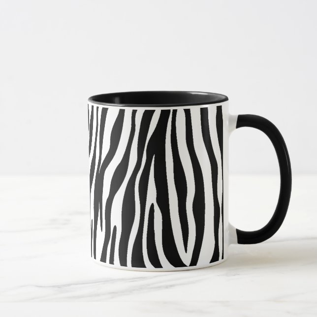 Black and White Zebra Stripe Mugs (Right)