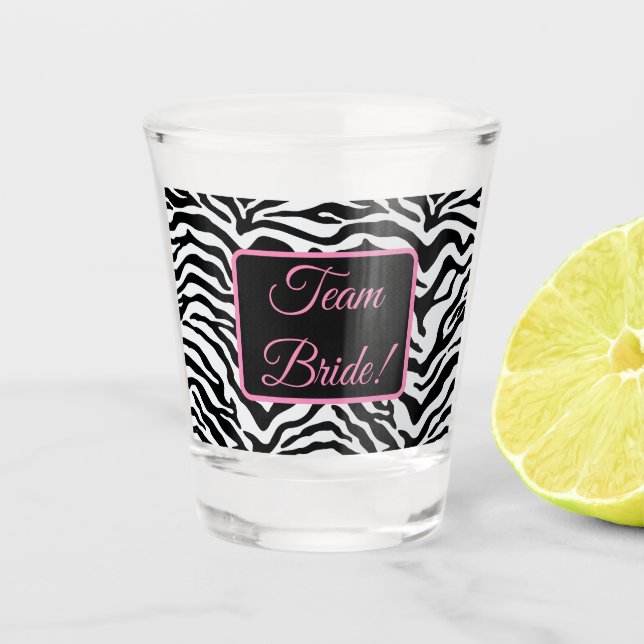 Black and white zebra stripe shot glass (Front)