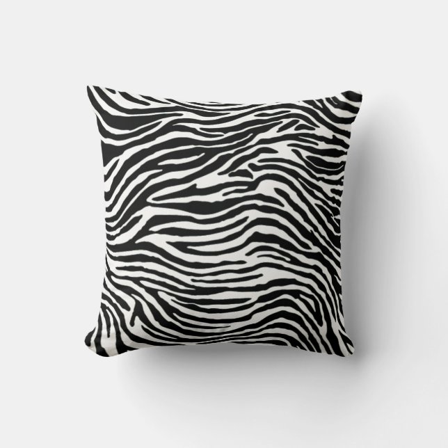black and white zebra stripe throw pillow (Front)