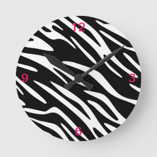 Black and White Zebra Stripe Wall Clock