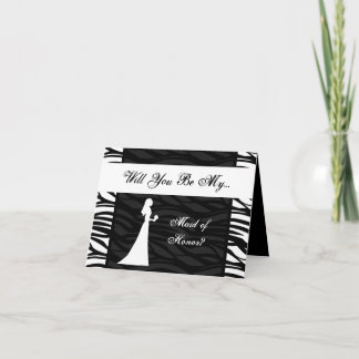 Black and White Zebra Stripe, Wedding Party Invite