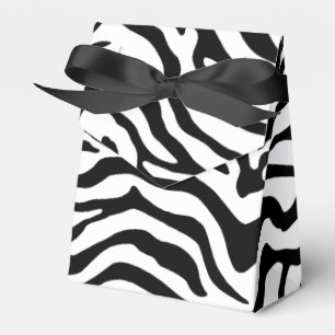Black and white zebra striped print favour box