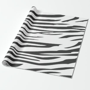Black and White Zebra Stripes Animal Print Wrapping Paper