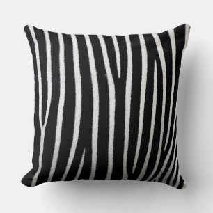 Black and white zebra stripes cushion