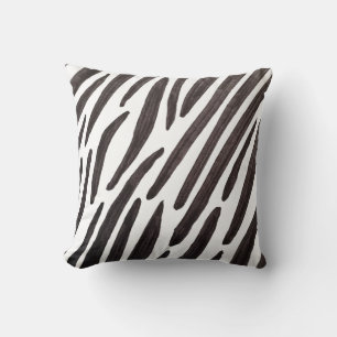Black and white zebra stripes cushion