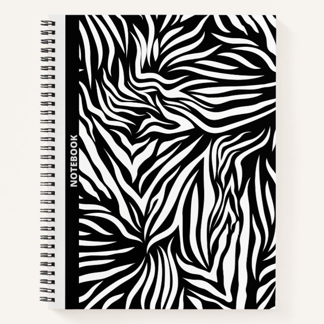 BLACK AND WHITE ZEBRA STRIPES  NOTEBOOK (Front)