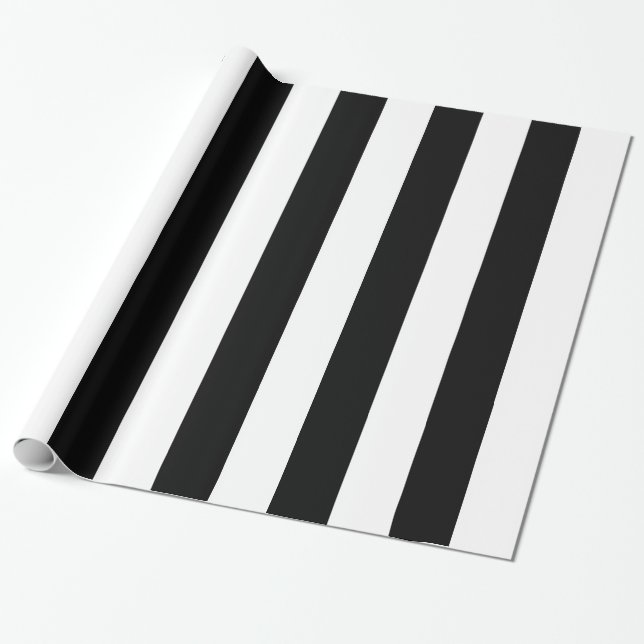 Black and white zebra stripes pattern wrapping paper (Unrolled)