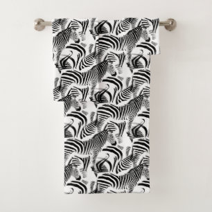 Black and White Zebra Stripes, Towel Set