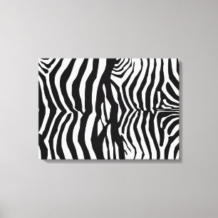 Black And White Zebra Stripes Wall Canvas Print