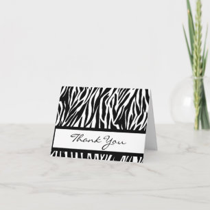 Black and White Zebra Thank You Card