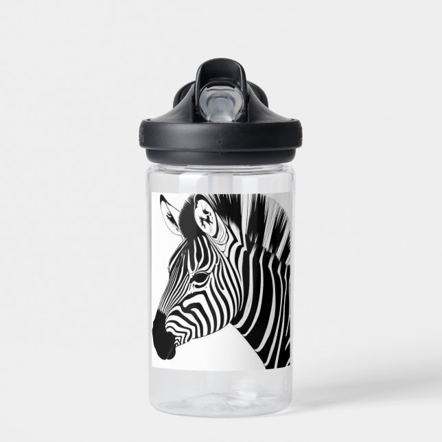 Black And White Zebra Water Bottle (Front)