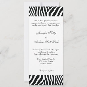 Black and White Zebra Wedding Invitation