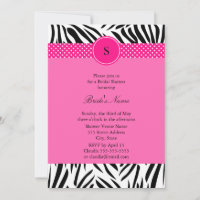 Black and White Zebra with Hot Pink Bridal Shower