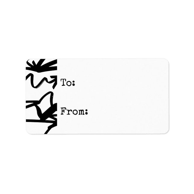 Black and White Zig Zag Arrows Gift Tag (Front)