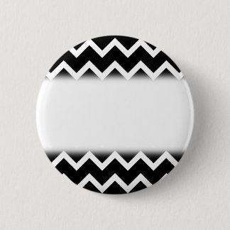 Black and White Zig Zag Pattern. 6 Cm Round Badge