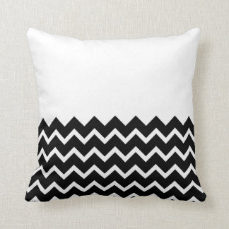 Black and White Zig Zag Pattern. Part Plain. Cushion