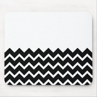 Black and White Zig Zag Pattern. Part Plain. Mouse Mat