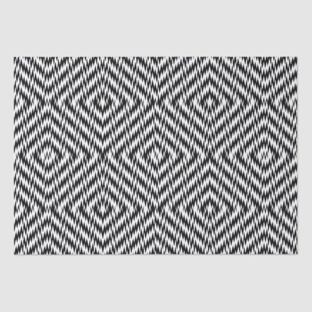Black and White Zig Zag Tissue Paper (Front)