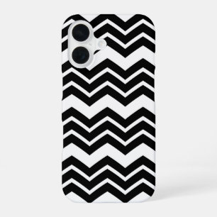 Black And White ZigZag Chevron Design iPhone 16 Case