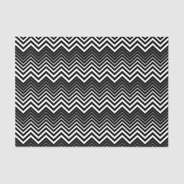 Black And White Zigzag Chevron Tissue Paper (Front)