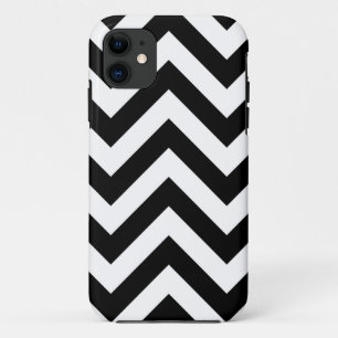 Black and white  Zigzag Chevrons Pattern iPhone 11 Case
